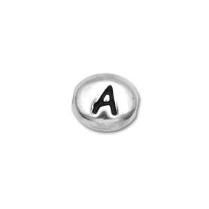   Antique Rhodium Plated Pewter Alphabet Bead   A: Arts, Crafts & Sewing