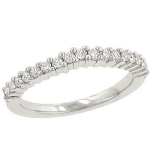    Round Shared prong Set Curved Diamond Band .35cttw: Jewelry