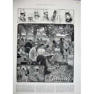   1884 Goodwood Horse Racing Sport People Dogs Fine Art: Home & Kitchen