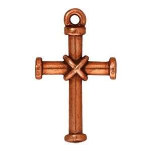  Copper Plated Lead Free Pewter Christian Rope Cross 