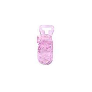  25 Square Plastic Pacifier Clips Holder   Pink: Arts 