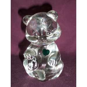  Fenton Art Glass Birthday Birthstone Bear May   Emerald 