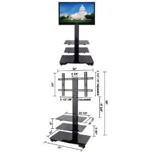  LCD Flat Panel Media Furniture TV Stand Mount Black