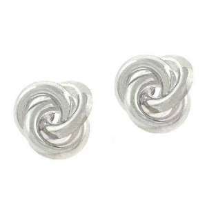    Sterling Silver Twist Hoop Within a Hoop Link Earrings Jewelry