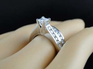   PRINCESS DIAMOND SOLITAIRE WEDDING ENGAGEMENT DUO RING SET 1.00CT