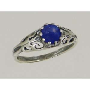   Sterling Silver Filigree Ring Featuring a Lovely Lapis Lazuli Gemstone