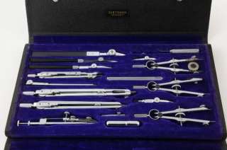   1950s 16 Piece Drawing Instrument Set Calipers Drafting Tools Germany