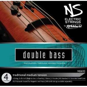  DAddario NS Electric Traditional Bass String Set, 3/4 