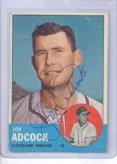 Joe Adcock Milwaukee Braves 1963 Topps Signed Card  