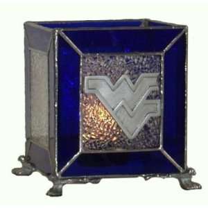   Virginia Mountaineers Stained Glass Tealight Holder: Sports & Outdoors