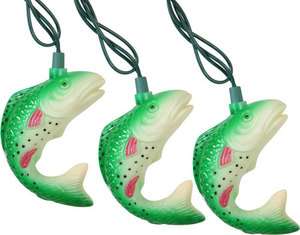 Trout Novelty Outdoor Patio String Lights Set  