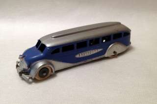   Diecast 1937 41 Tootsietoy #1045 Jumbo Greyhound Bus w/Tin Bottom