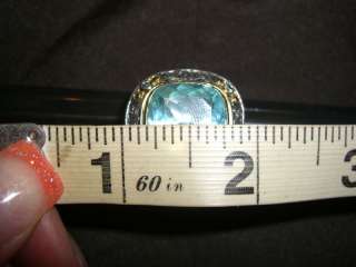 Rare KONSTANTINO Aquamarine 18K 750 GOLD Sterling 925 Ring  