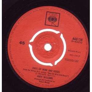   WINE AND ROSES 7 INCH (7 VINYL 45) UK CBS 1963 ANDY WILLIAMS Music