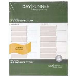  Day Runner Recycled Telephone/Address A Z Tabs, 8 1/2 x 11 