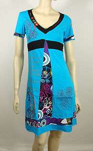   French Design Dress 3691D Cap Sleeves Turquoise by Forla Paris S M L
