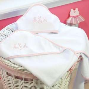 Two Piece Personalized Hooded Baby Girl Towels: Home 