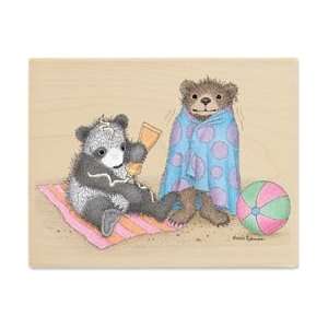 Stampabilities Gruffies Wood Mounted Rubber Stamp Beach Time Fun; 2 