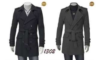 Mens UK Style High Quanlity Stylish Woolen Trench Coat  