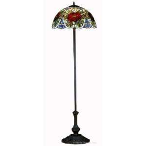  Renaissance Rose Tiffany Stained Glass Floor Lamp 63 