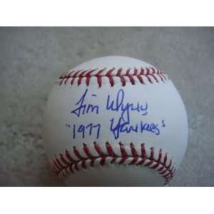 Jim Wynn 1977 Yankees Signed Official Ml Ball W/coa   Autographed 