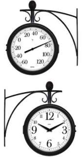 Inch Train Station Swing Arm Clock & Thermometer  