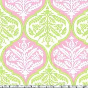  45 Wide Aviary Rose Damask Pink Fabric By The Yard: Arts 