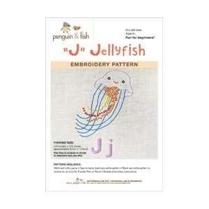  Penguin and Fish Embroidery Patterns Jellyfish; 3 Items 