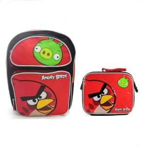  Red Angry Birds Bird Green Pig Backpack and Lunch Bag 