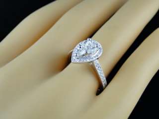 14K BRIDAL ENGAGEMENT DIAMOND PEAR SHAPE SOLITAIRE RING  