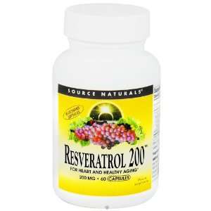  SOURCE NATURALS Resveratrol 200 50% Std Ext 200mg Veg Caps 