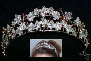 Bridal  11.25ct Diamond & Ruby Tiara / 56.240Gms  