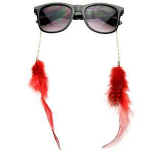 Hippie Womens Wayfarers Eyewear Jewelry Chained Feather Sunglasses 