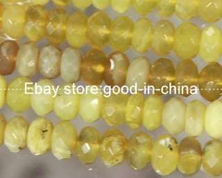 Faceted yellow opal gemstone beads rondelle 5*8mm  