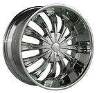 24 Inch GAZARIO 702 CHROME Wheels&Tires 305 35 24 fit Chevy Ford Dodge