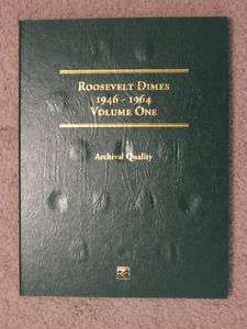 ROOSEVELT DIME BOOK HOLDER VOLUME ONE   1946 TO 1964  