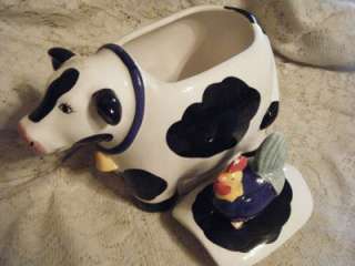 Vintage Stoneware~Coco Dowley~Chicken/Cow Cookie Jar~NR  
