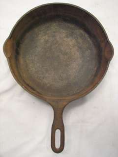 VINTAGE CAST IRON CHICKEN FRYING PAN SKILLET #8 W/ LID KITCHEN TOOL 