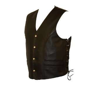 Mens Rounded Bottom Side Lace Vest w/ Dual inside Gun Pockets and 