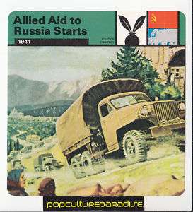 ALLIED AID TO RUSSIA 1941 Studebaker Trucks WW2 CARD  