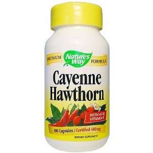  Natures Way Cayenne Hawthorn w/Vitamin E 100 Caps: Health 
