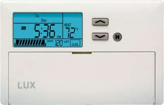 The thermostat clearly shows the day, time, temperature, and filter 