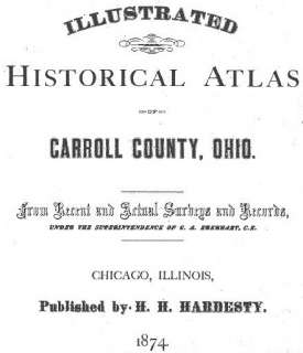 1874 Atlas of Carroll County Ohio   history & genealogy  