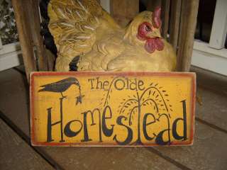 Primitive OLDE HOMESTEAD Wood Sign Country Signs Decor  