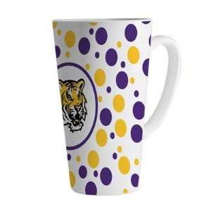 LSU Tigers 16oz White Polka Dot Latte Mug Toys & Games