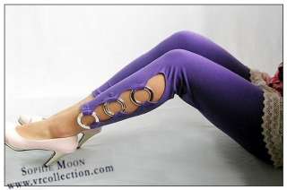 New Korea leggings tights Pants side metal ring 5colors  