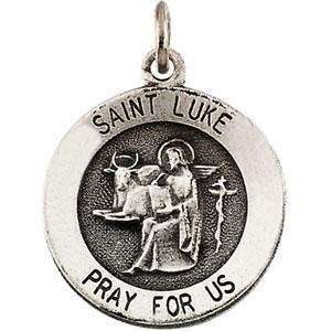  Sterling Silver St. Luke Medal Pendant: Jewelry