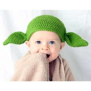   yarn handmade baby Yoda hat   fits 1 to 3 year old: Everything Else