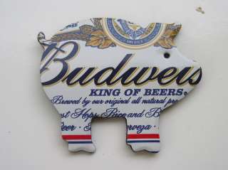 Recycled Pig Magnet Budweiser Beer Can Art  