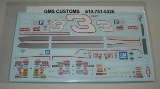DECAL DALE EARNHARDT FOOD CITY GOODWRENCH # 3 1/24  